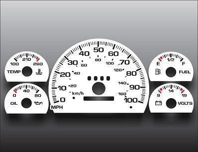 1995-1997 chevrolet s-10 blazer instrument cluster white face gauges 95-97