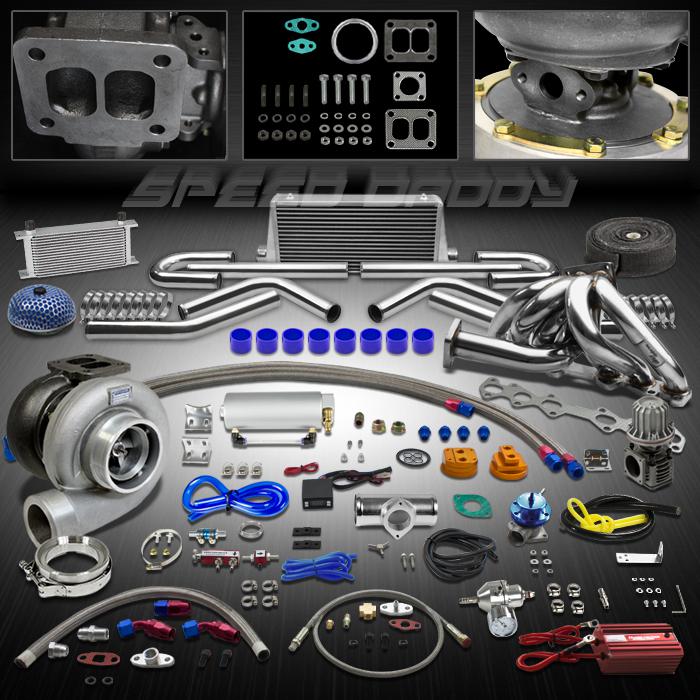 Gt45 19pc t4 turbo kit+wg+manifold+intercooler 86-92 toyota supra mk-iii 1jz-gte