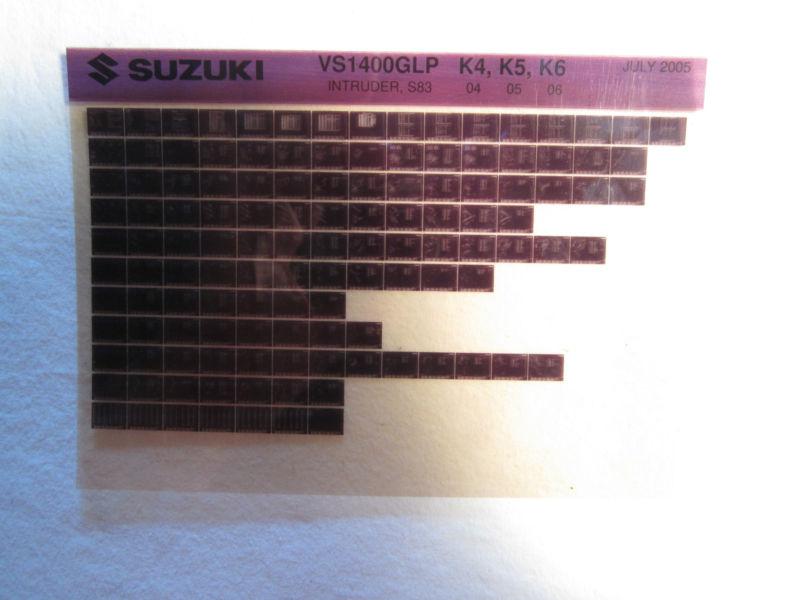 2004-2006 suzuki motorcycle vs1400glp k4-k6 intruder microfiche parts catalog 