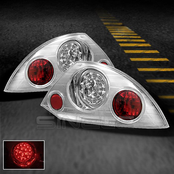 00-02 mitsubishi eclipse sport coupe chrome led tail brake lights left+right