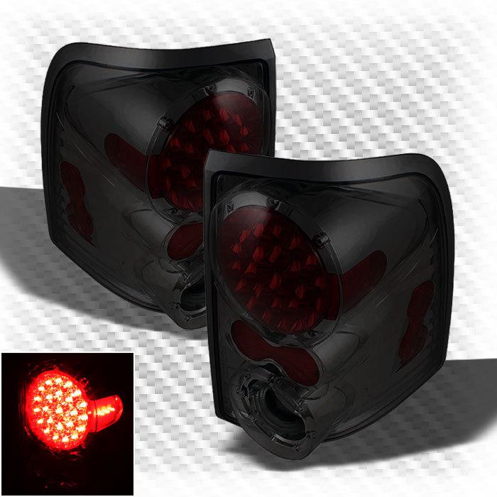 Smoked 02-05 ford explorer 4 door led tail lights smoke lamp pair taillights set