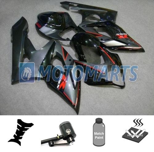 Bundle inj fairing with brake fluid reservoir for suzuki gsx r 1000 k5 05 06 aw