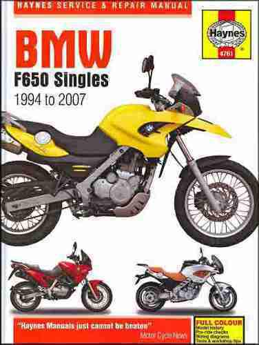 Bmw f650 repair shop & service manual 1994-2007 funduro strada gs dakar cs