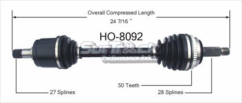 Surtrack perf axles ho-8092 cv half-shaft assembly-new cv axle shaft