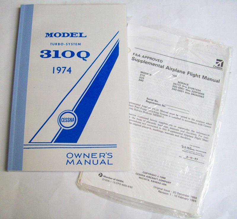 Cessna 1974 310q turbo-system owner's manual-reproduction