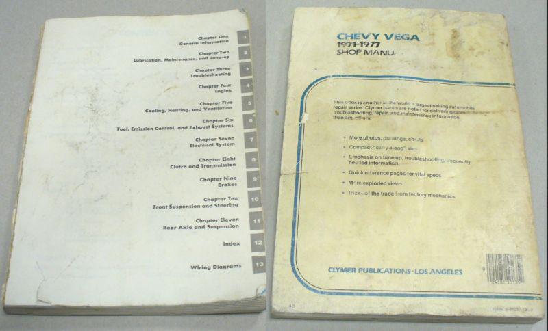 Clymer 1971-1977 chevy vega shop manual - used