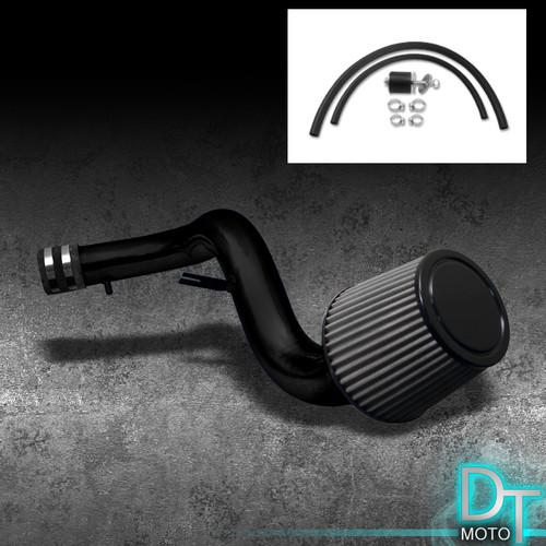 Stainless washable cone filter + cold air intake 01-03 acura tl cl type-s v6 blk