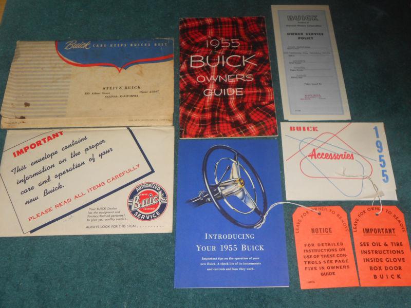 1955 buick owner's manual set / owner's guide++ / great 8 piece originals!!!