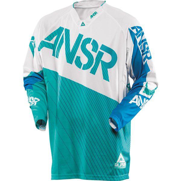 White/blue/green xl answer racing alpha jersey