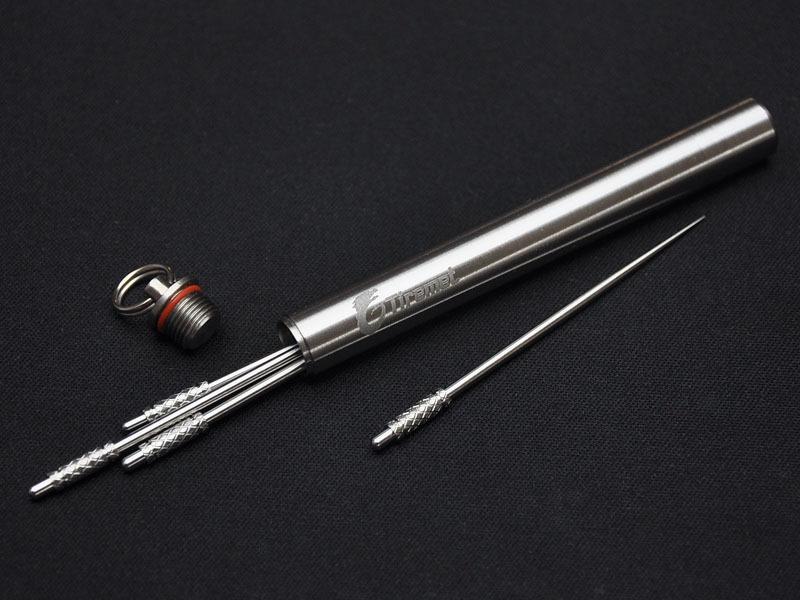 Titanium ti toothpick capsule holder 1pc with 4pcs titanium toothpick 