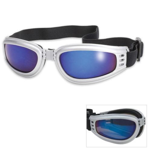 Nomad silver frame blue mirror folding sports goggles