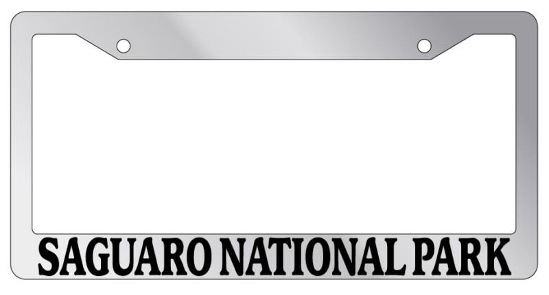 Chrome license plate frame saguaro national park auto accessory novelty