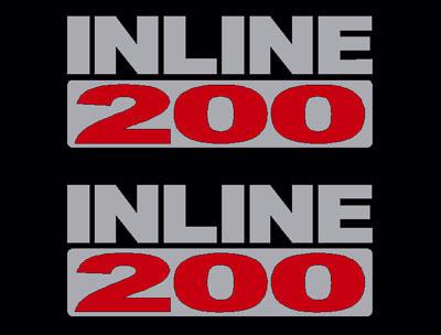 2 chrome 200 emblem decal set inline maverick comet stickers