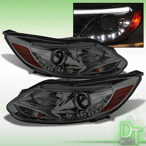 Smoke 2012 13 ford focus projector headlights light bar daytime led running lamp