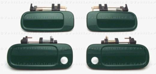 92 - 96 4 pc door handle set green   fits: toyota camry