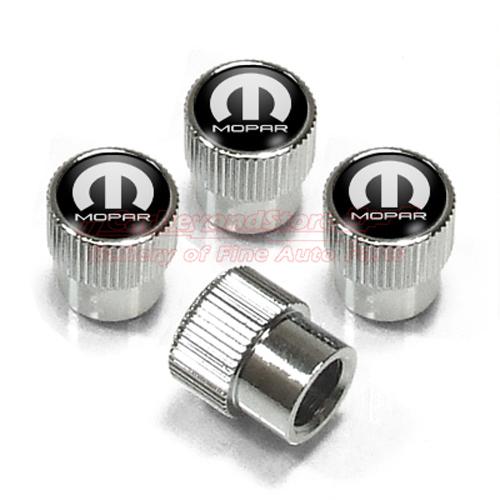 Mopar logo chrome abs tire stem valve caps, 4 caps, licensed, + free gift