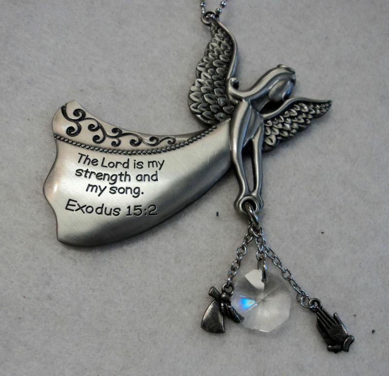 Buy The Lord is my strength Guardian ANGEL PRISM Car Charm Rear View ...