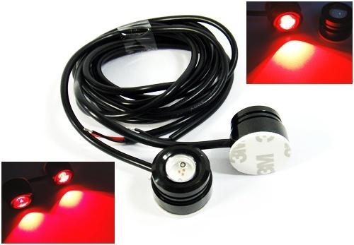 2 red high power led eagle eye signal tail brake stop light rear fog lamp drl 6w