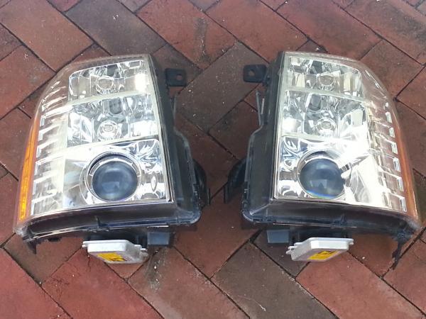 07-12 set oem cadillac escalade xenon front headlight lamp complete 