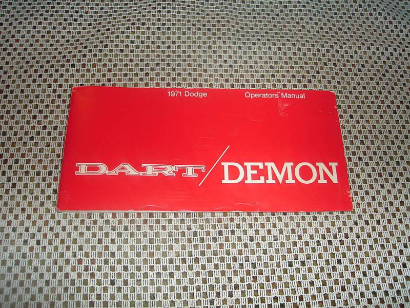 1971 dodge dart demon owners manual orig glove box book