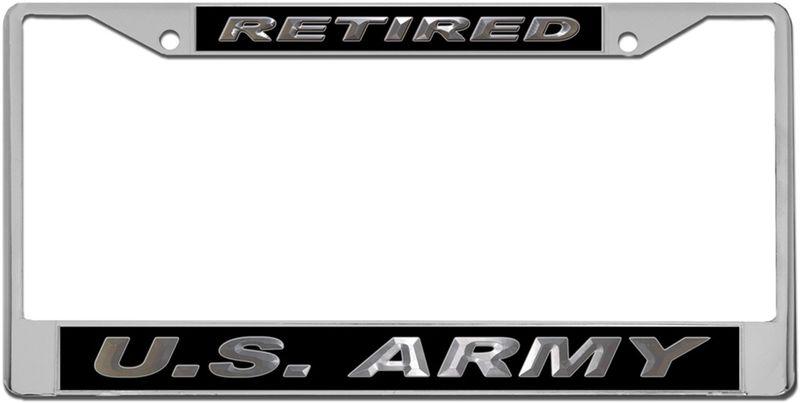 License plate metal frame "retired u.s. army"
