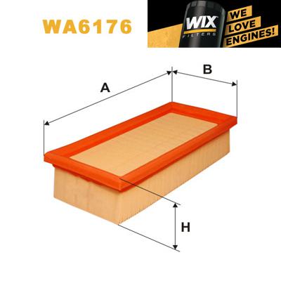 1x wix air filter wa6176 - eqv to fram ca3144