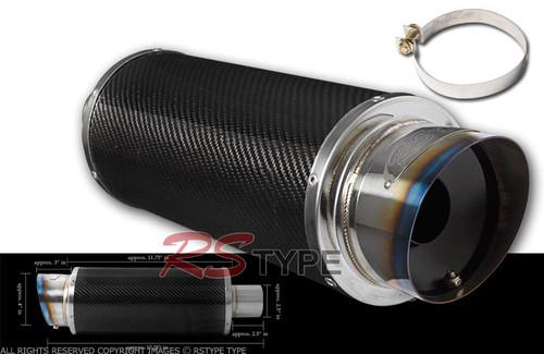 4" tip carbon  fiber exhaust muffler black