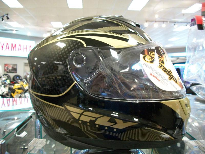 Fly paradigm black/gold helmet large fly paradigm motorcycle helmet blk/gld new!