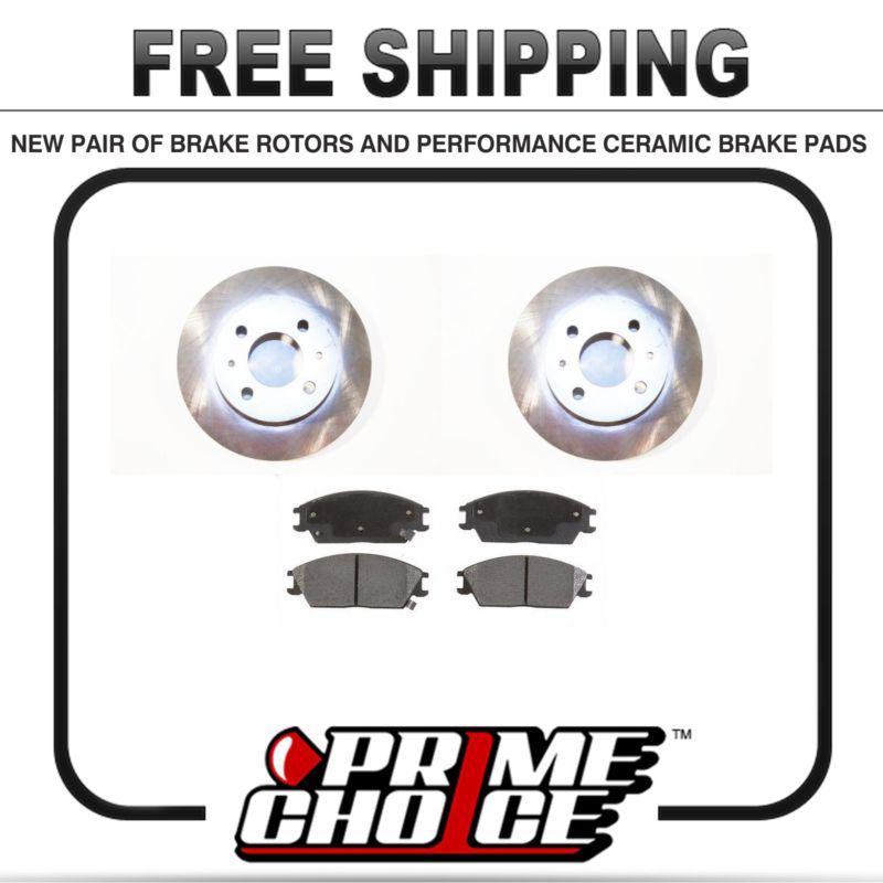 Premium kit disc rotors pair + performance ceramic brake pads set