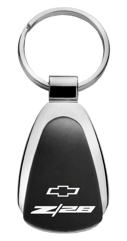 Chevrolet camaro black tear drop key chain ring tag key fob logo lanyard