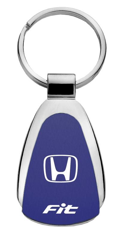 Honda fit blue blue tear drop metal key chain ring tag key fob logo lanyard