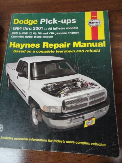 Haynes dodge pick-ups 1994-2001 repair manual all full size models 2wd & 4wd