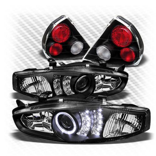 97-98 mirage 2dr black halo led projector headlights + altezza style tail lights