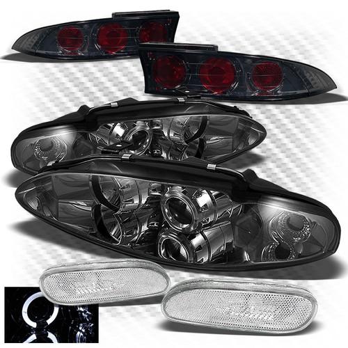 95-96 eclipse smoked projector headlights + bumper lights + altezza tail lights