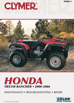 Clymer repair manual, honda trx350 rancher 2000-2006