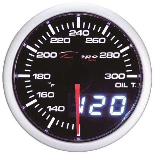 60mm fahrenheit depo racing digital oil temperature gauge white amber evolution