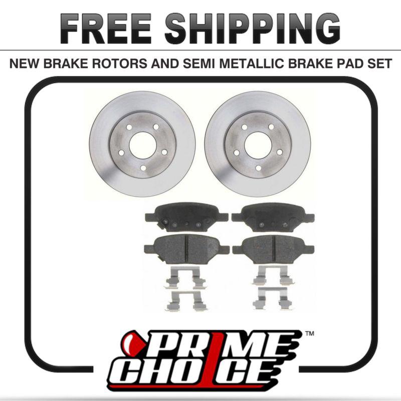 Premium rear metallic brake pads and disc rotors complete kit left & right pair