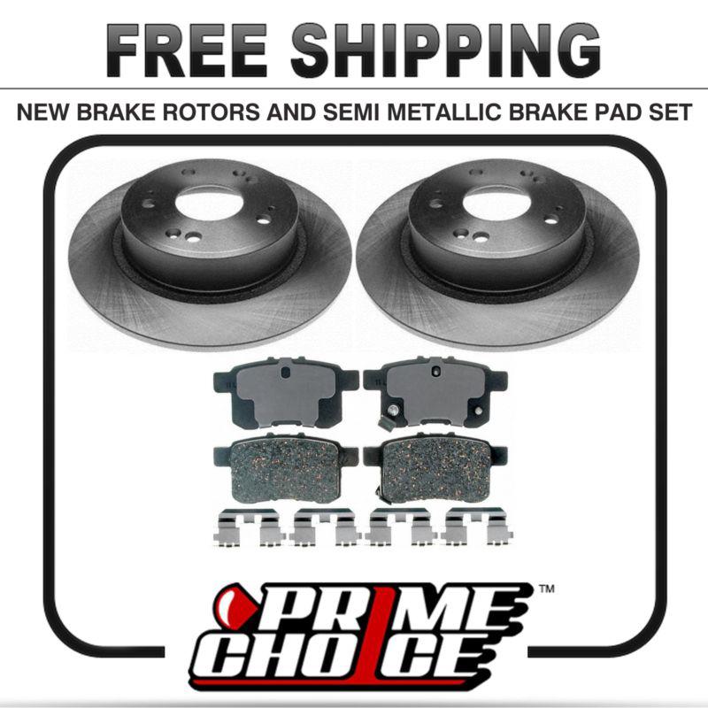 Premium rear metallic brake pads and disc rotors complete kit left & right pair