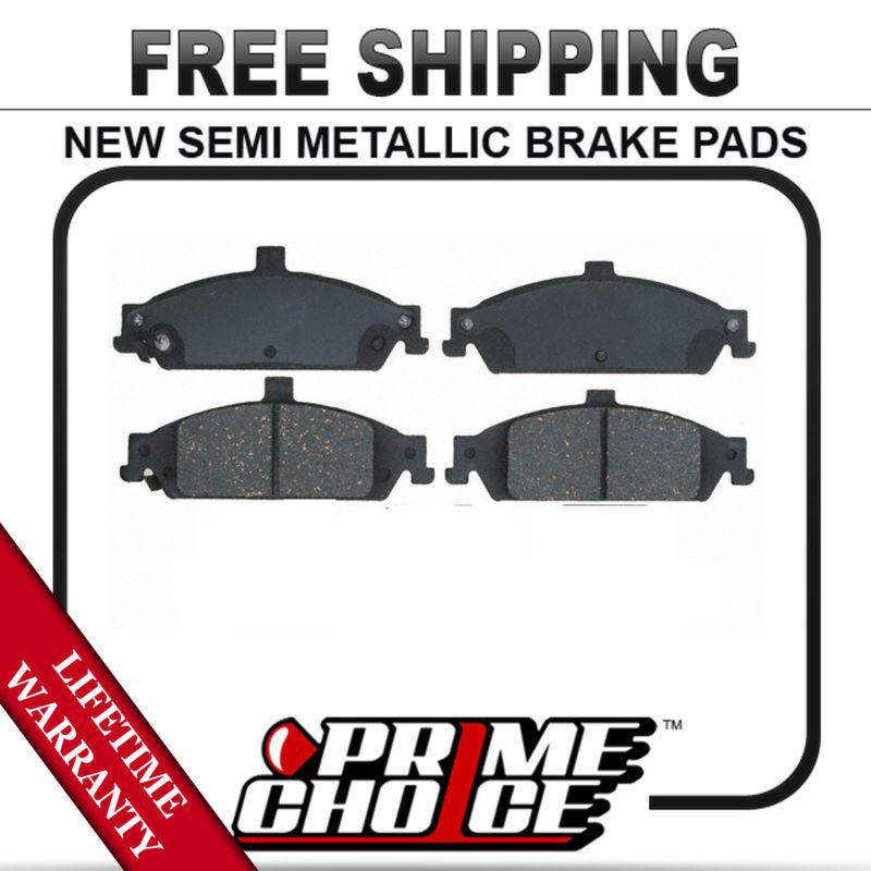 Front semi metallic disc brake pad kit full set with lifetime warranty