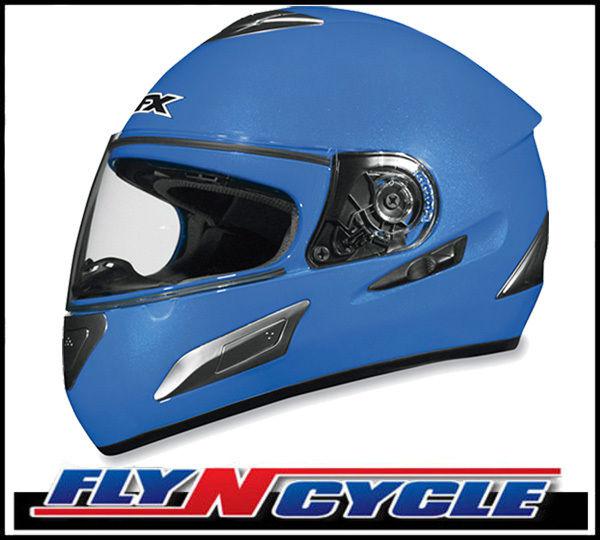 Afx fx-100 sun shield solid blue small full face motorcycle helmet dot sml sm