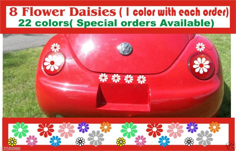 8  flowers  vw beetle taillight stickers decal  car vehicle patternsrus