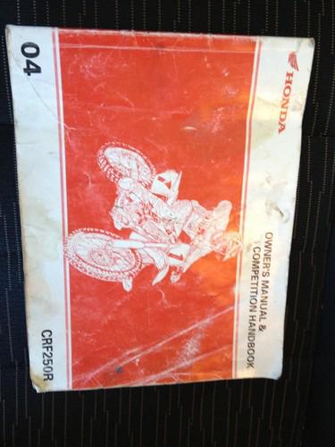 2004 honda crf250r owners manual & competition handbook crf250 crf 250r original