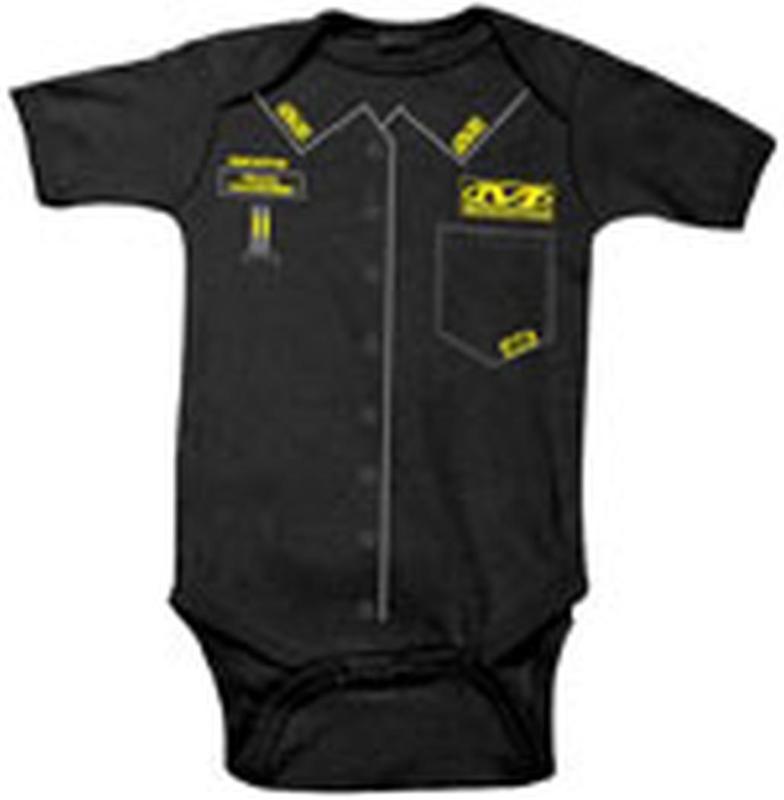 New smooth industries mechanix wear baby cotton onesie/romper,black,12-18 months