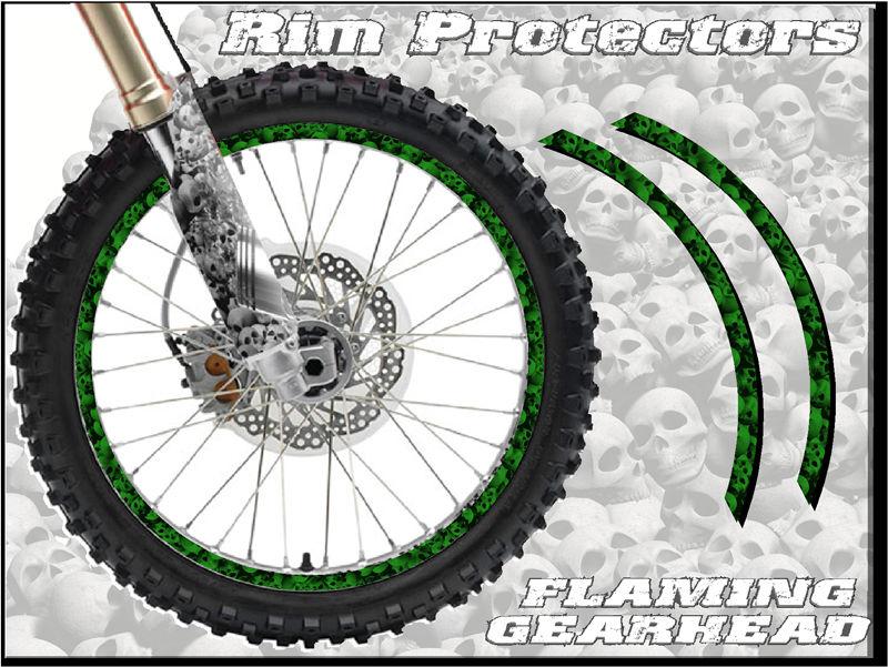 10 & 10 inch dirtbike rim protectors 10" wheel decals dirt bike tape graphics fg