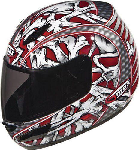 Gmax gm48 bones full face helmet red xxl/xx-large