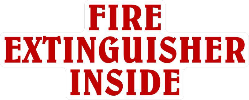 1 - 3"x 7.5" fire extinguisher inside decal sticker semi truck whtie red 1905