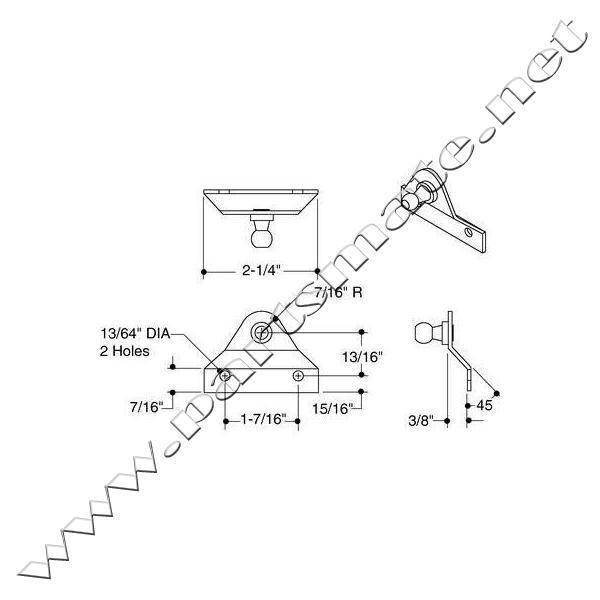 Attwood sl65bp37 gas spring mounting hardware / gas spring brkt.