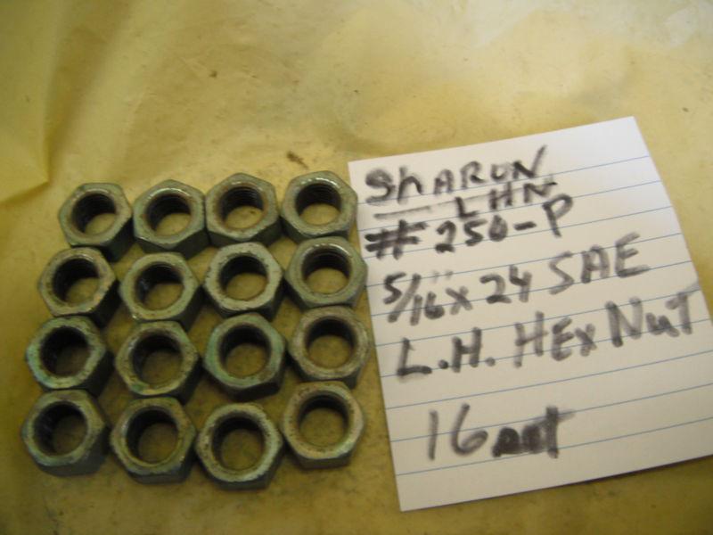 16  sharon # lhn 250  - p left  hand  hex nuts 3/8" x 24 sae fine thread 