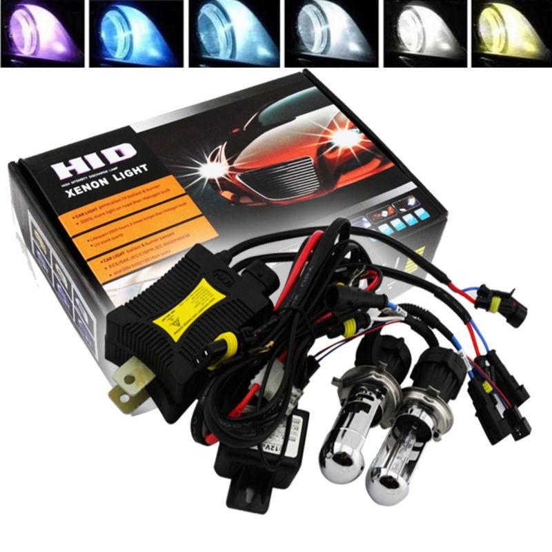 55w dual beam bi-xenon slim hid conversion kit high low h4-3 9004/7 6000k 8000k