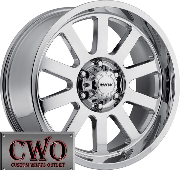 20 chrome mkw m86 wheels rims 6x139.7 6 lug chevy gmc 1500 titan tundra tacoma